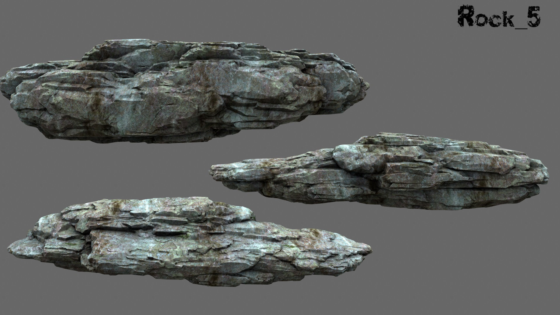 Rocks group of Low-poly 3D model_3