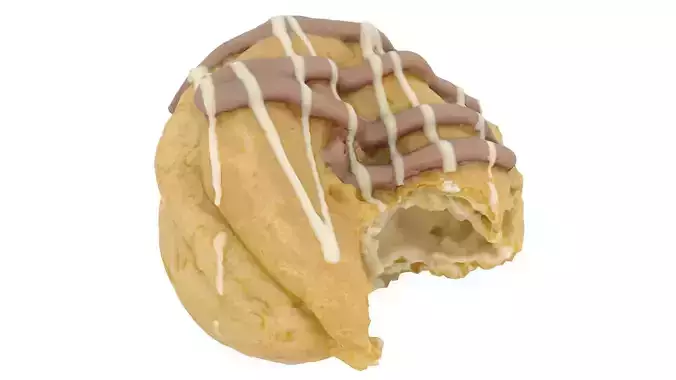 Choux Chocolate Bun Bite - High and Low Poly versions Low-poly 3D model