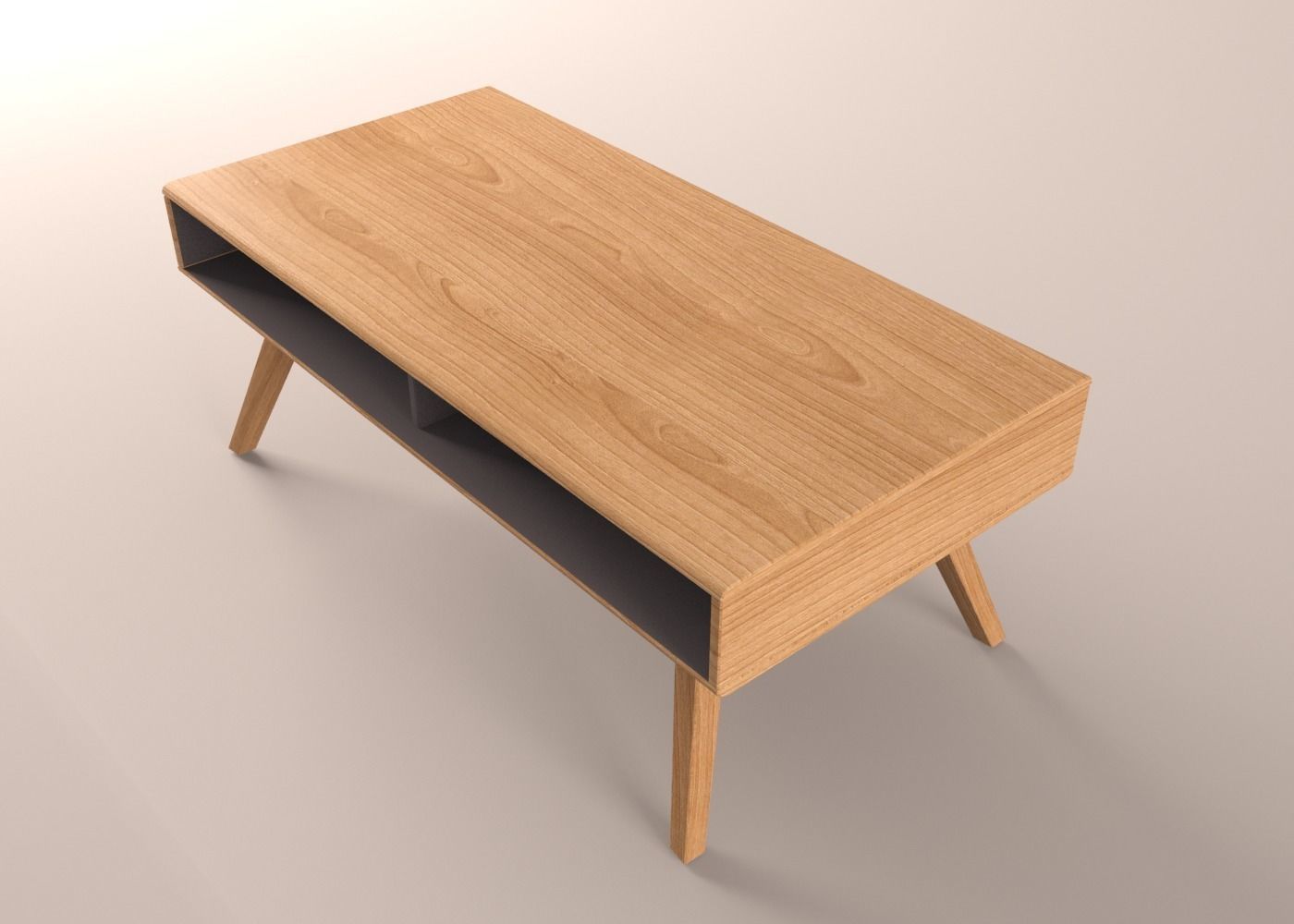 Scandinavian style coffee table 3D model_2