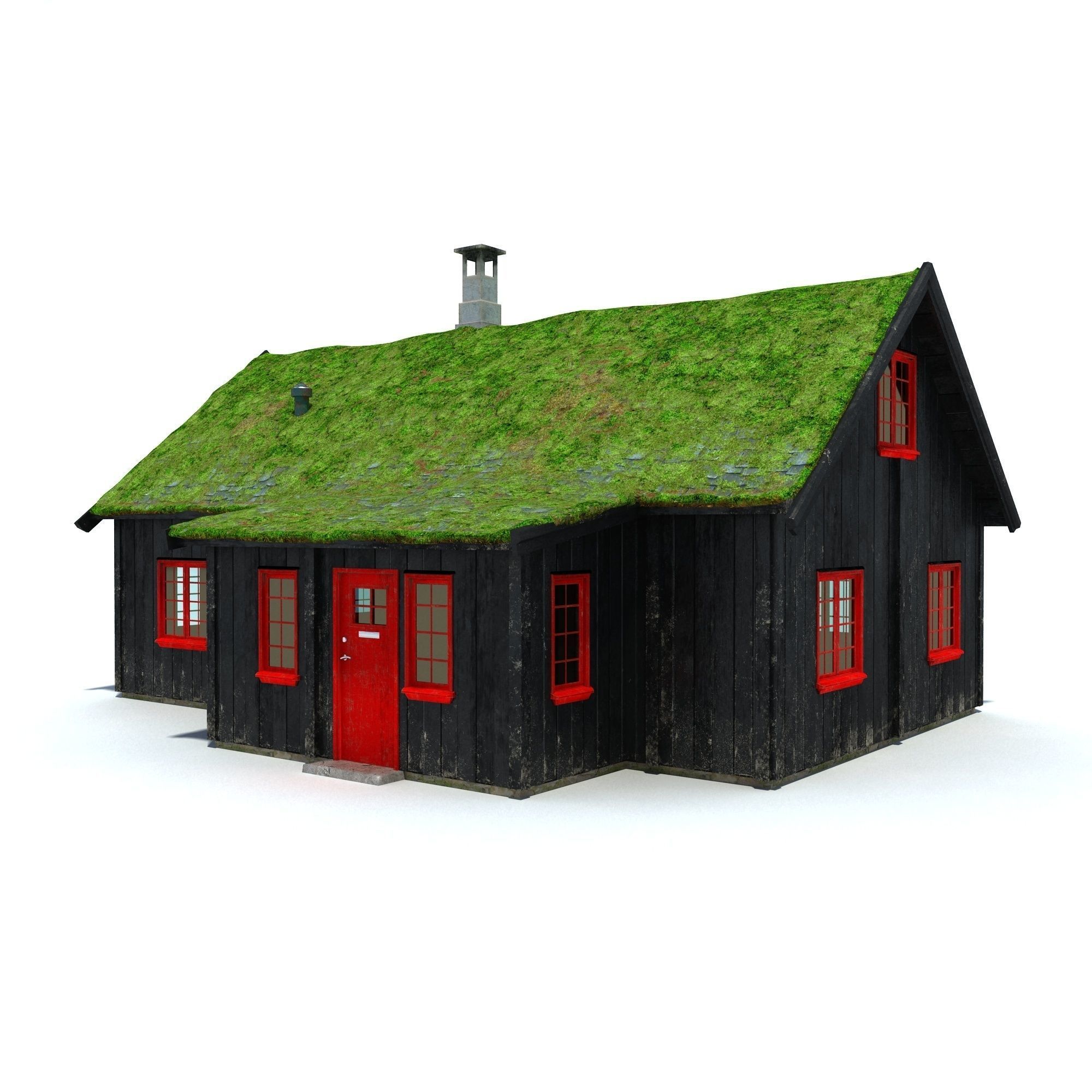 Faroe Island House Low Poly 3d Model Low-poly 3D model_2