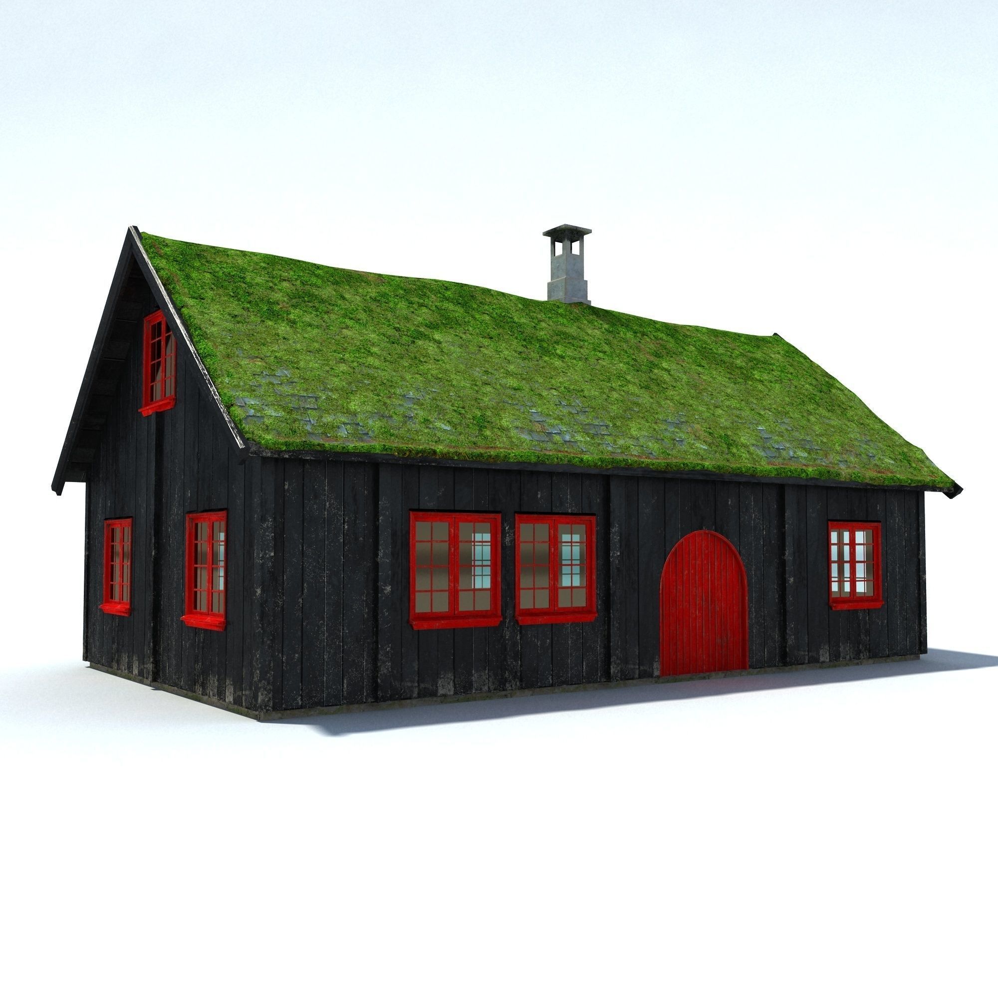 Faroe Island House Low Poly 3d Model Low-poly 3D model_3