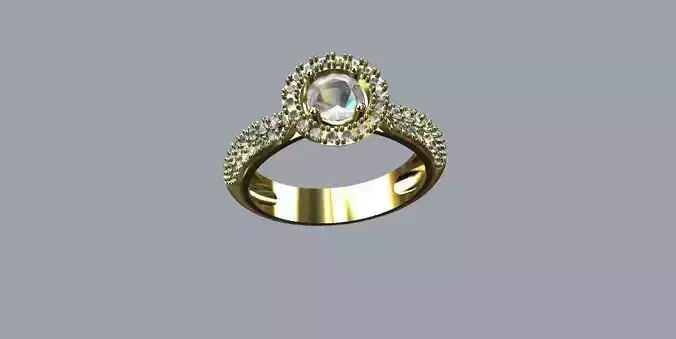 solitario1 gold ring with diamonds