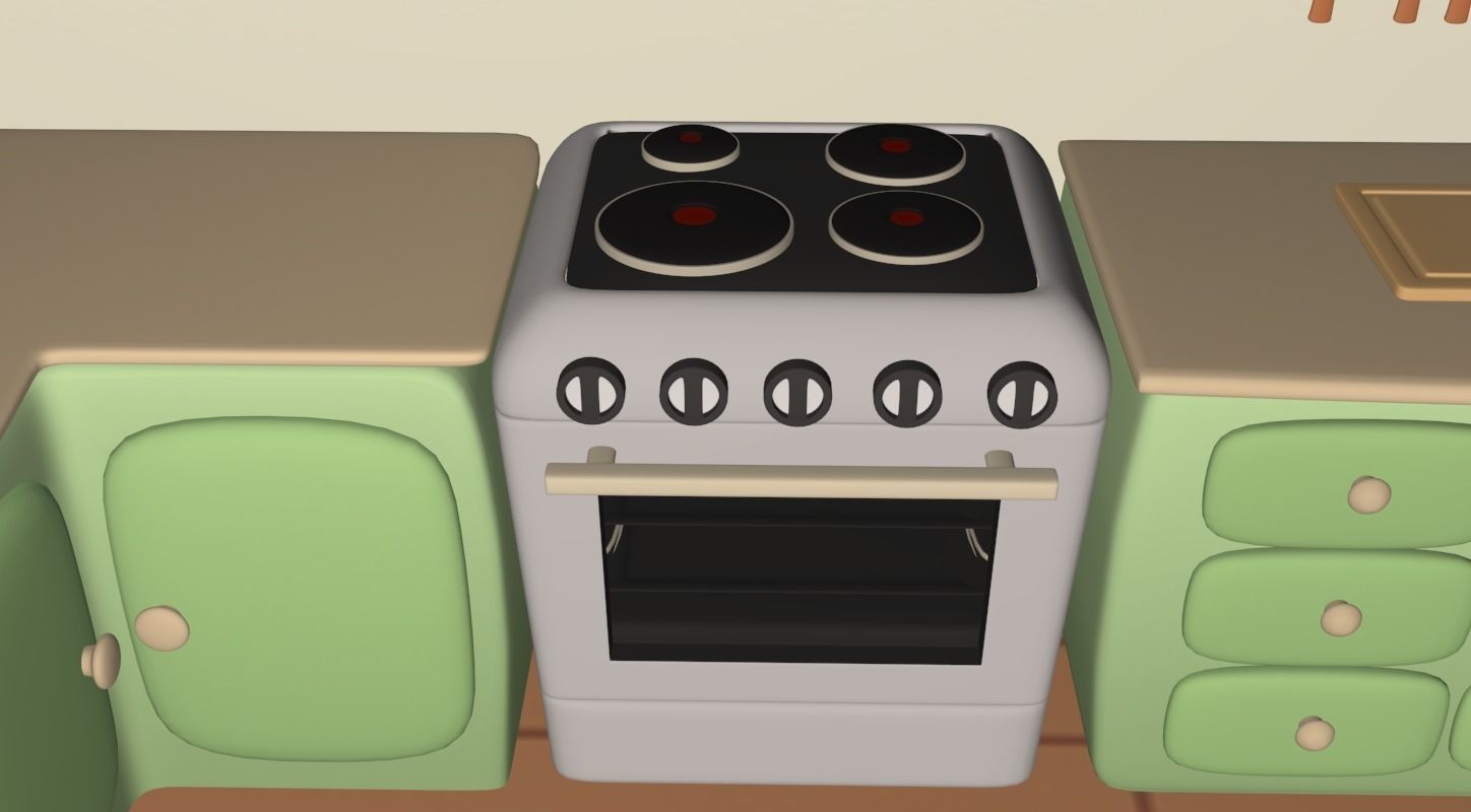 Cartoony Kitchen 3D model_11