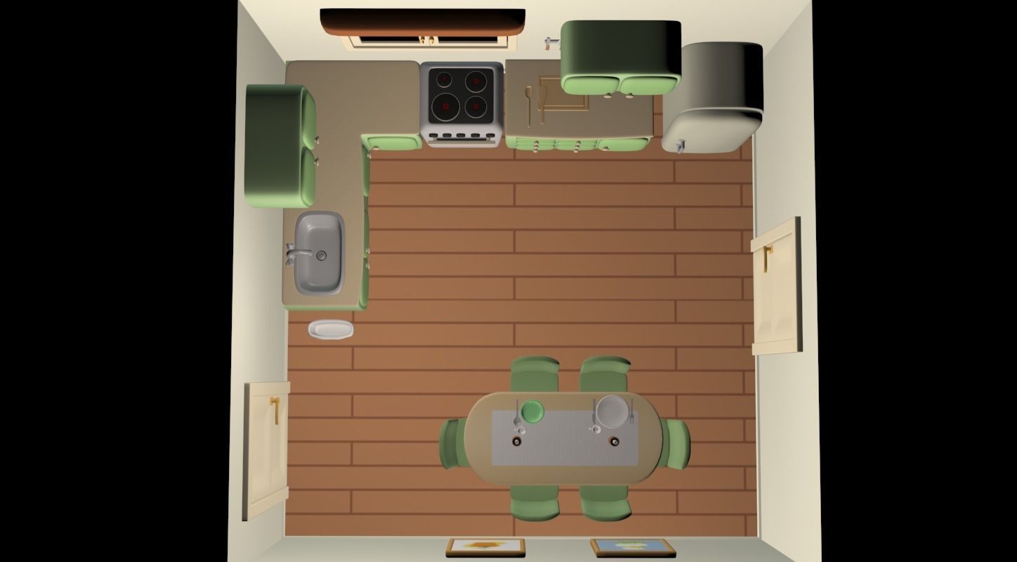 Cartoony Kitchen 3D model_16