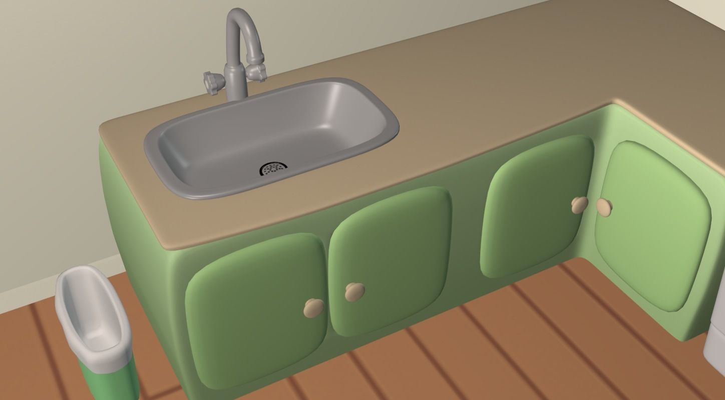 Cartoony Kitchen 3D model_8