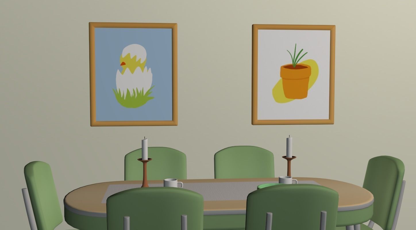 Cartoony Kitchen 3D model_4