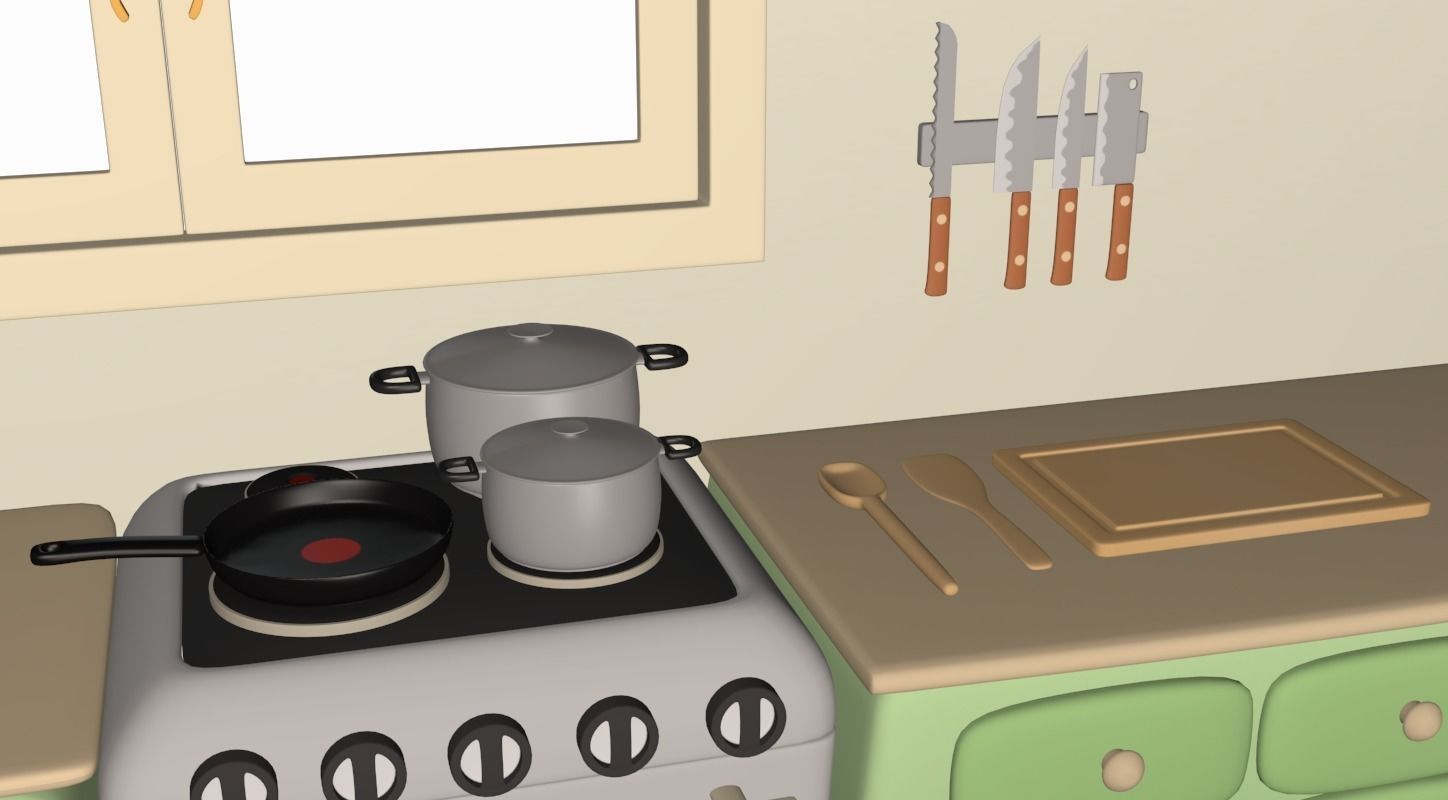 Cartoony Kitchen 3D model_18