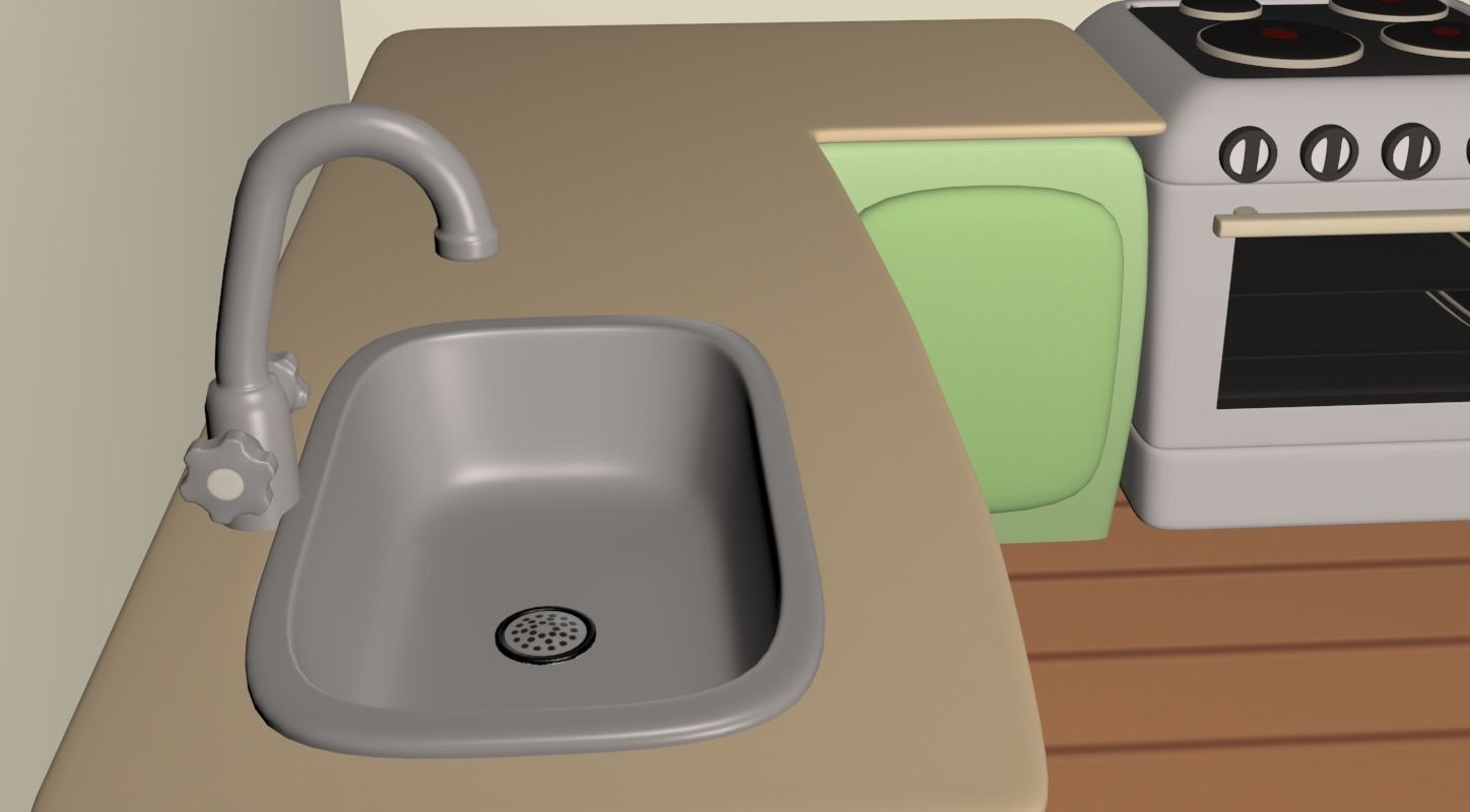 Cartoony Kitchen 3D model_7