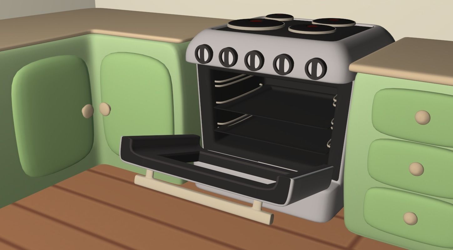 Cartoony Kitchen 3D model_12