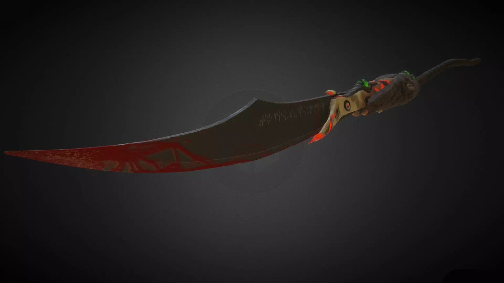 Shaman Glaive free Free low-poly 3D model_0