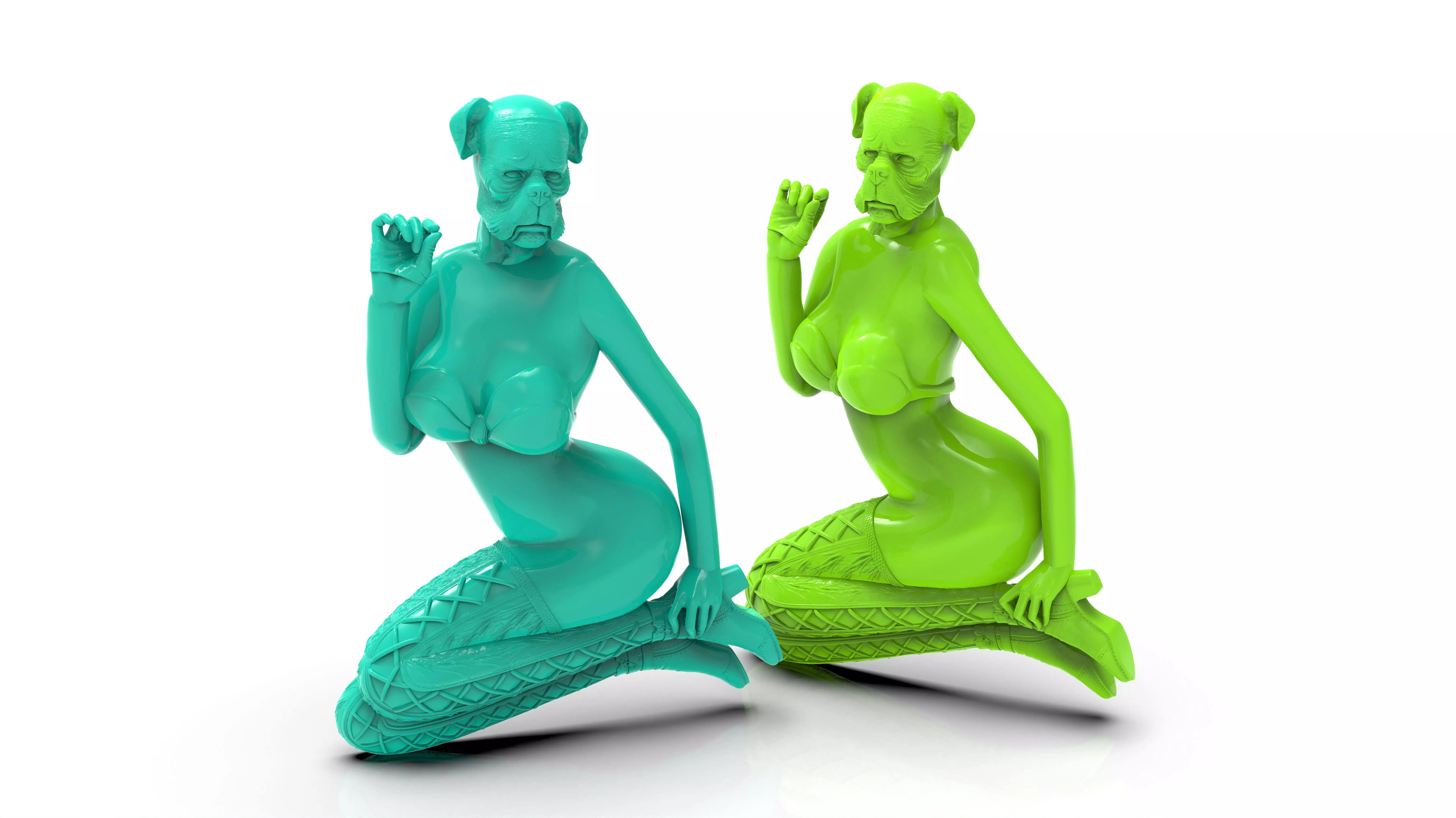 DOG GIRL PENDANT 3D PRINT READY MODEL 3D print model