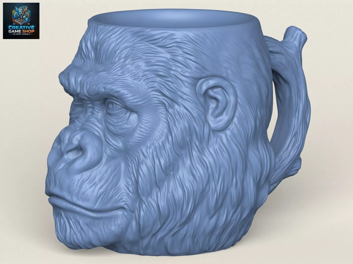 Gorilla Head Milk Coffee Mug 3D print model