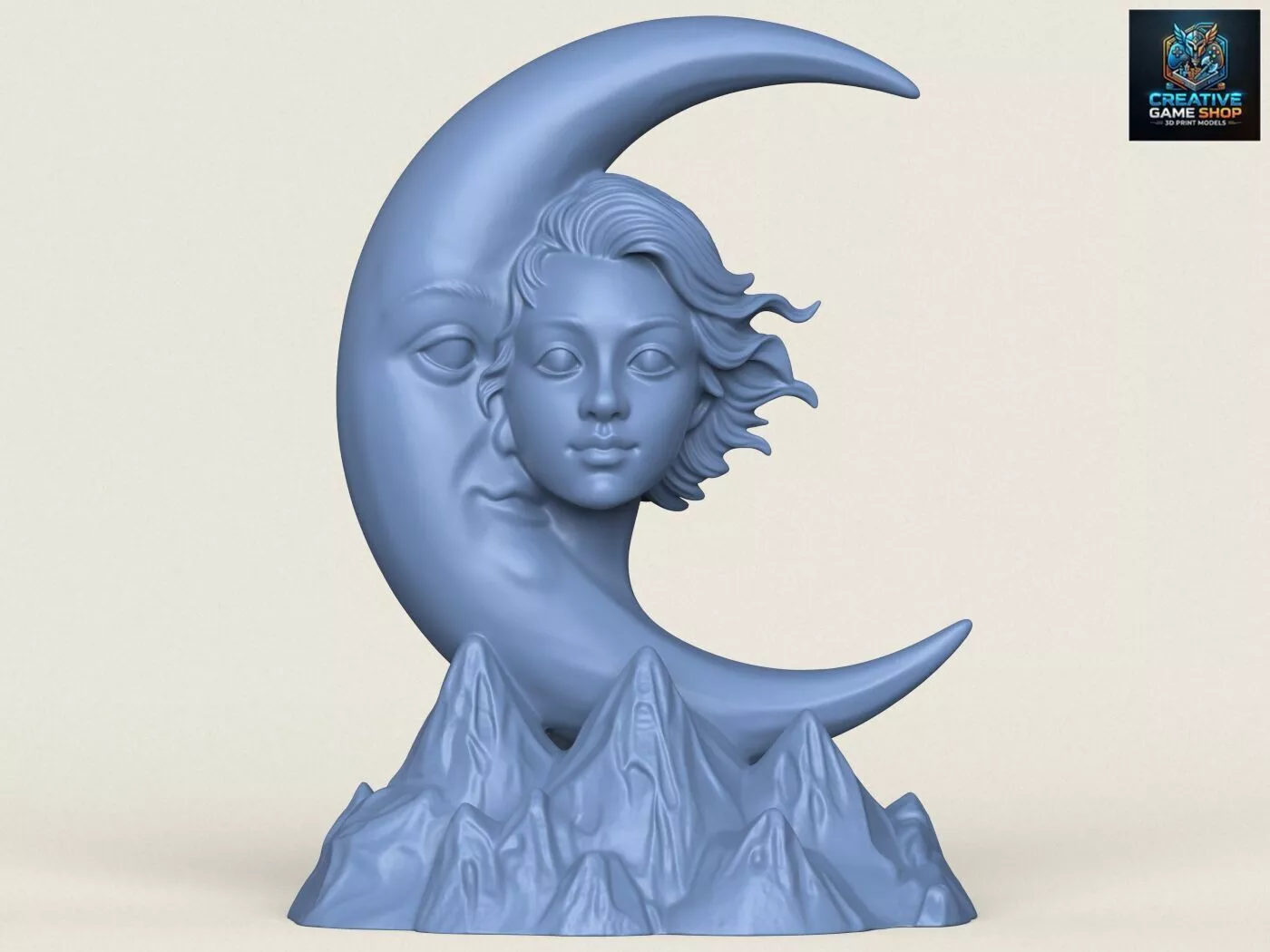 Beauty With Moon Decorative Sculpture 3D print model