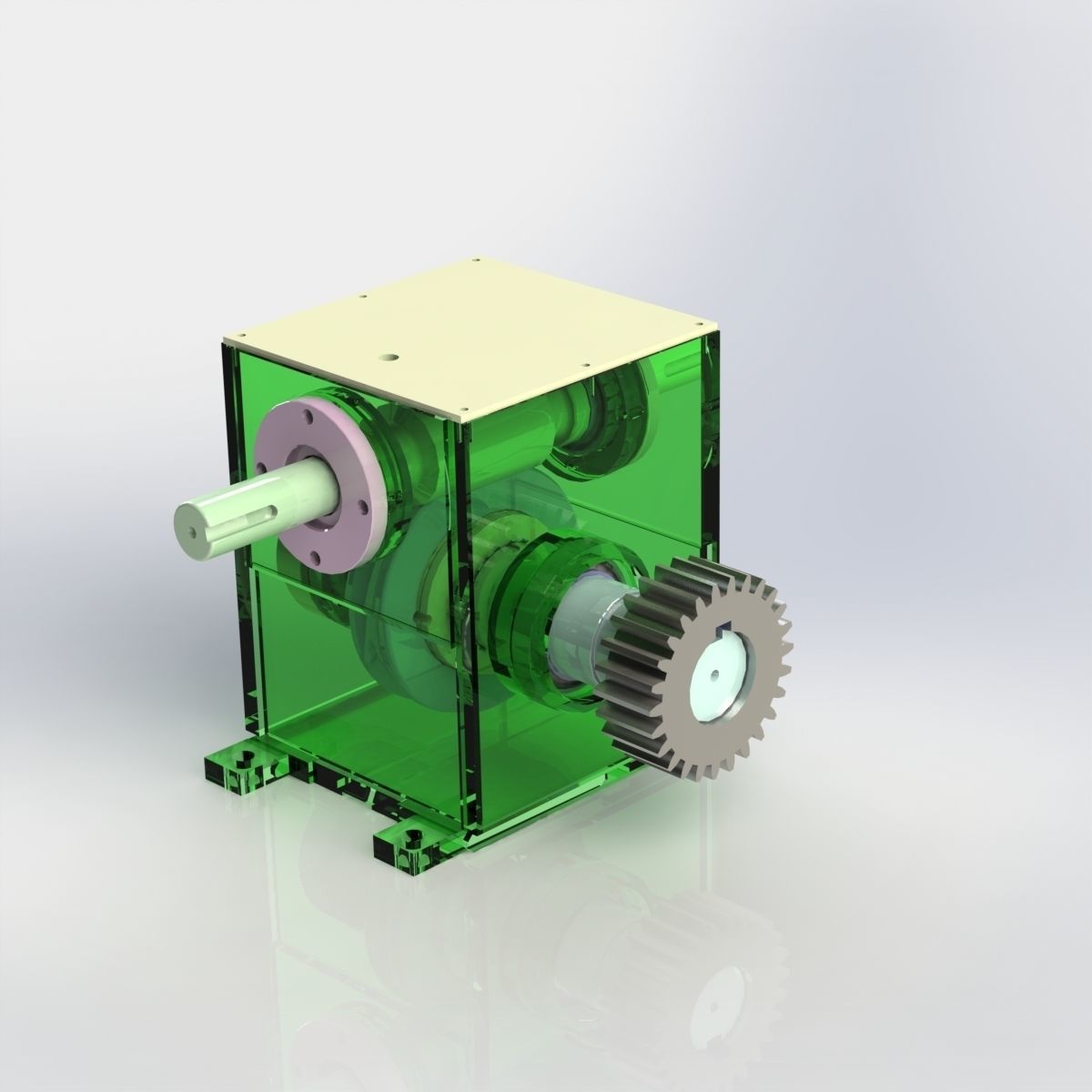 Worm Gear Box 3D model_1