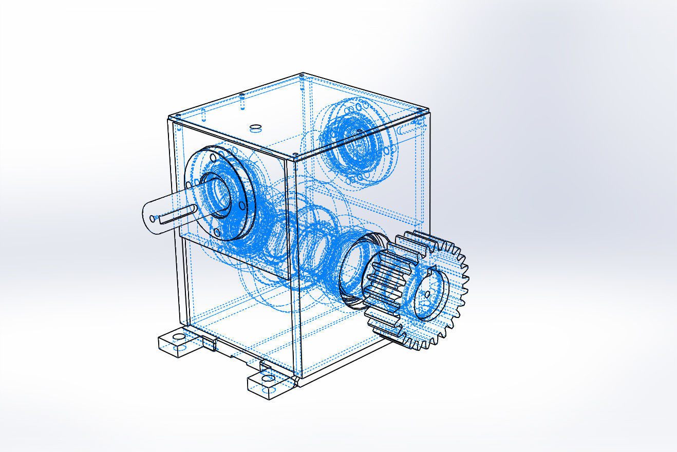 Worm Gear Box 3D model_2
