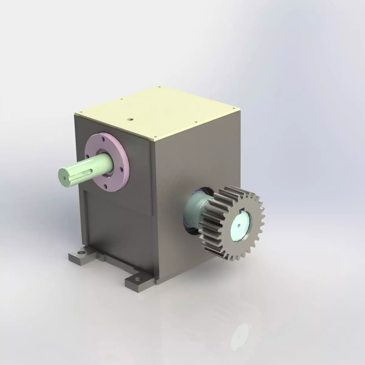 Worm Gear Box 3D model_0