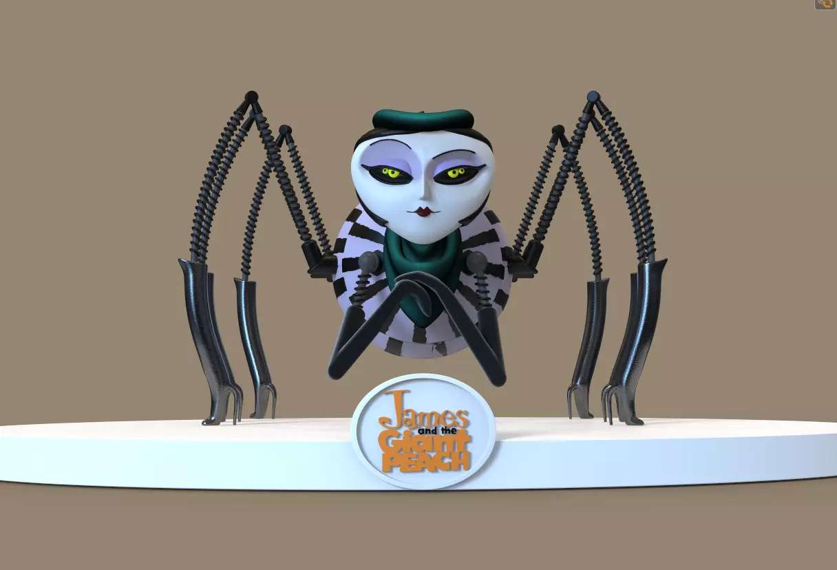 MISS SPIDER-TWO FACED-JAMES AND THE GIANT PEACH-PARTS N COMPLETE 3D print model