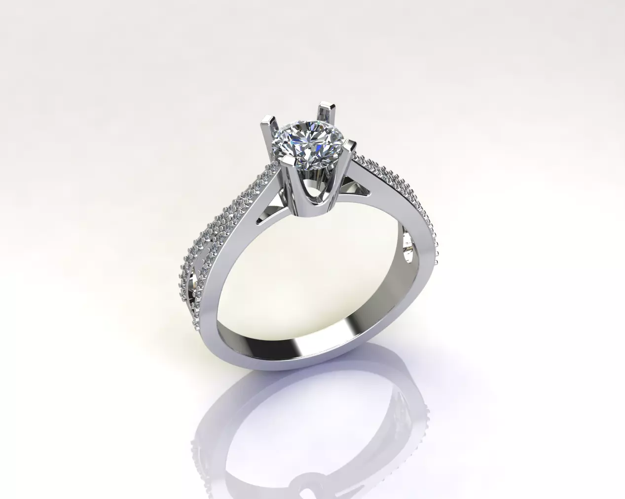 Solitaire engagement ring Model 8520 3D print model