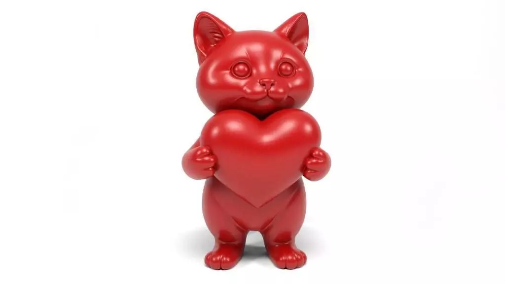 Loving cat 2 3D print model