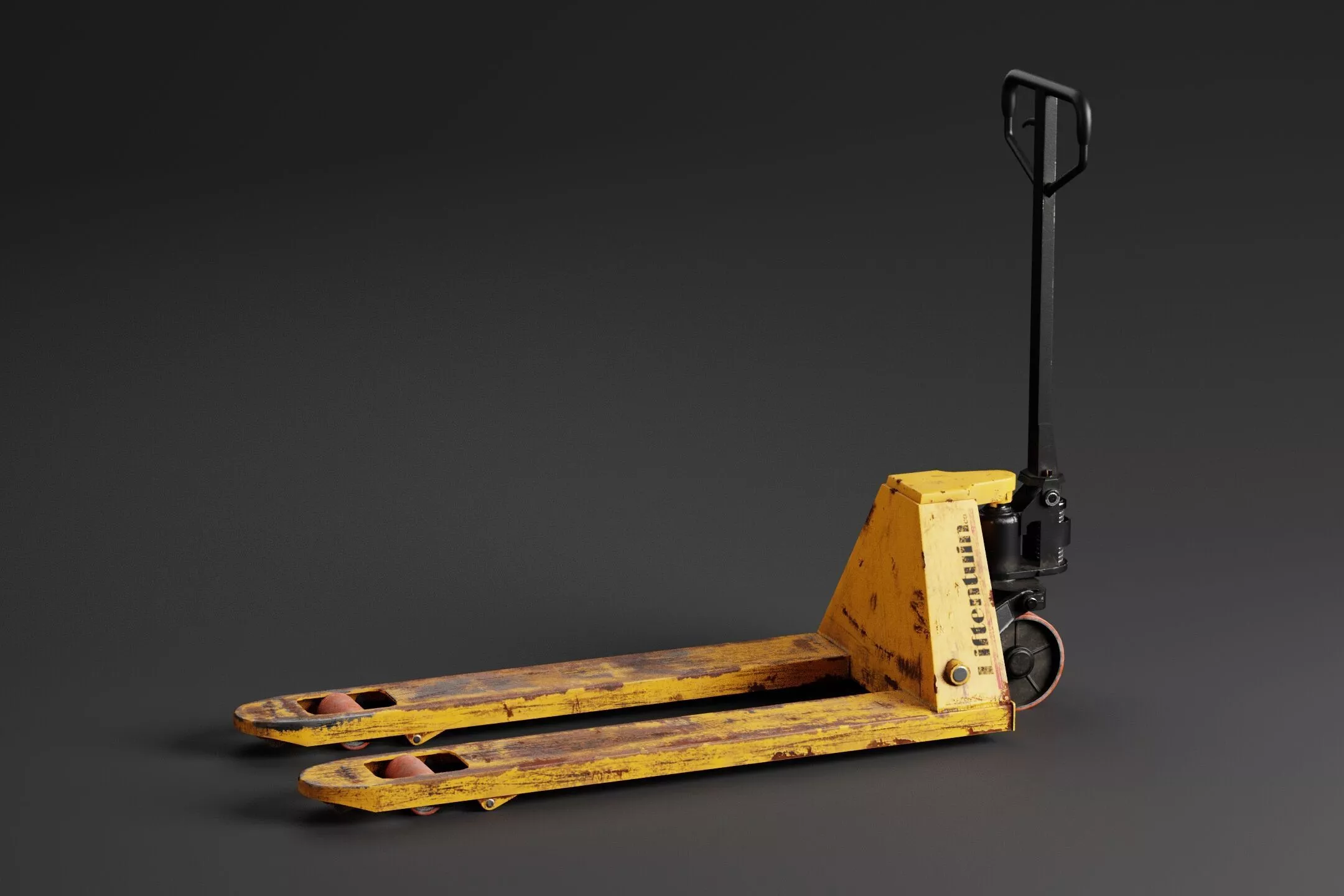 Industrial - Pallet Jack Yellow Low-poly 3D model