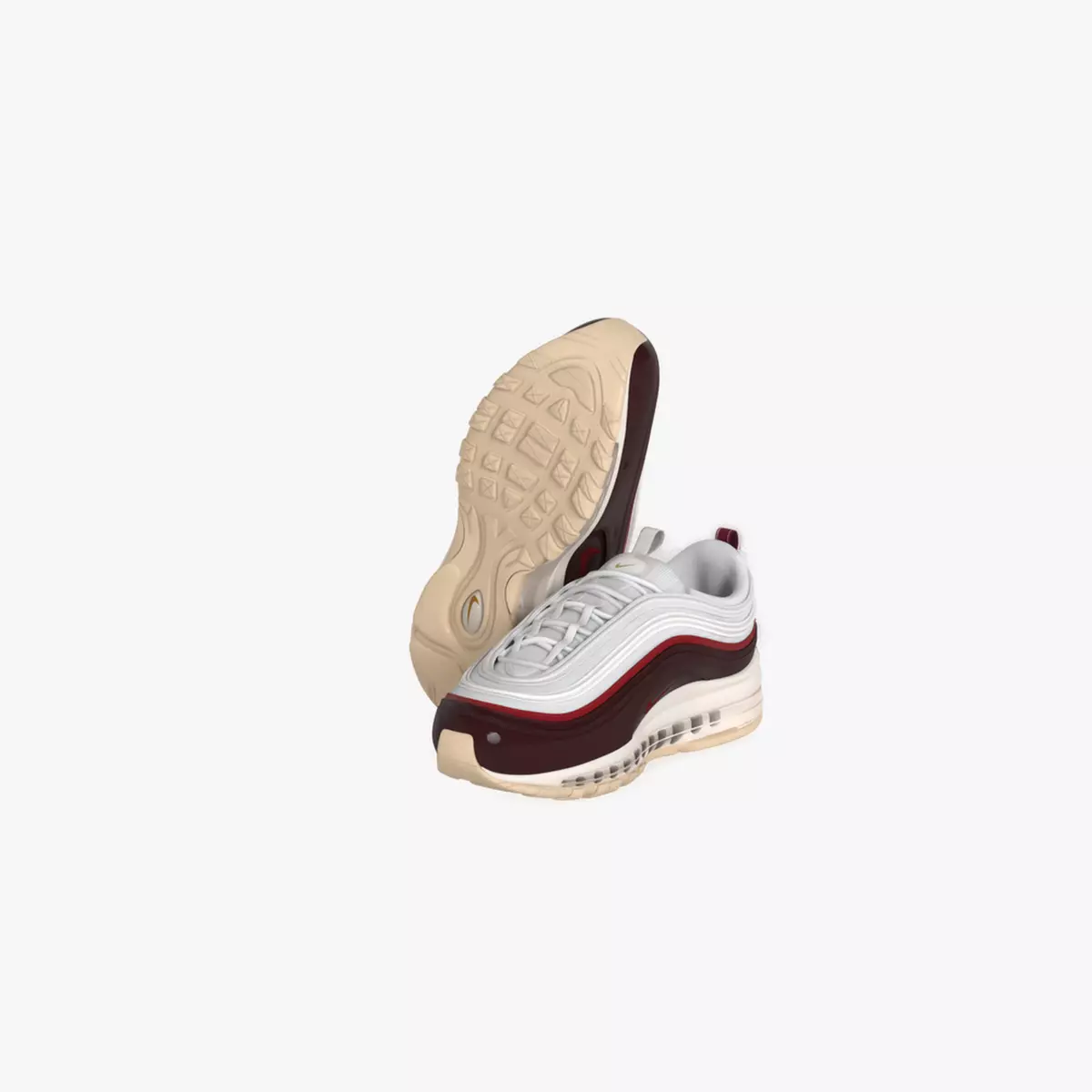 Air Max 97 Style Sneakers Silver Bullet Shoes Unity Game Ready Low-poly 3D model