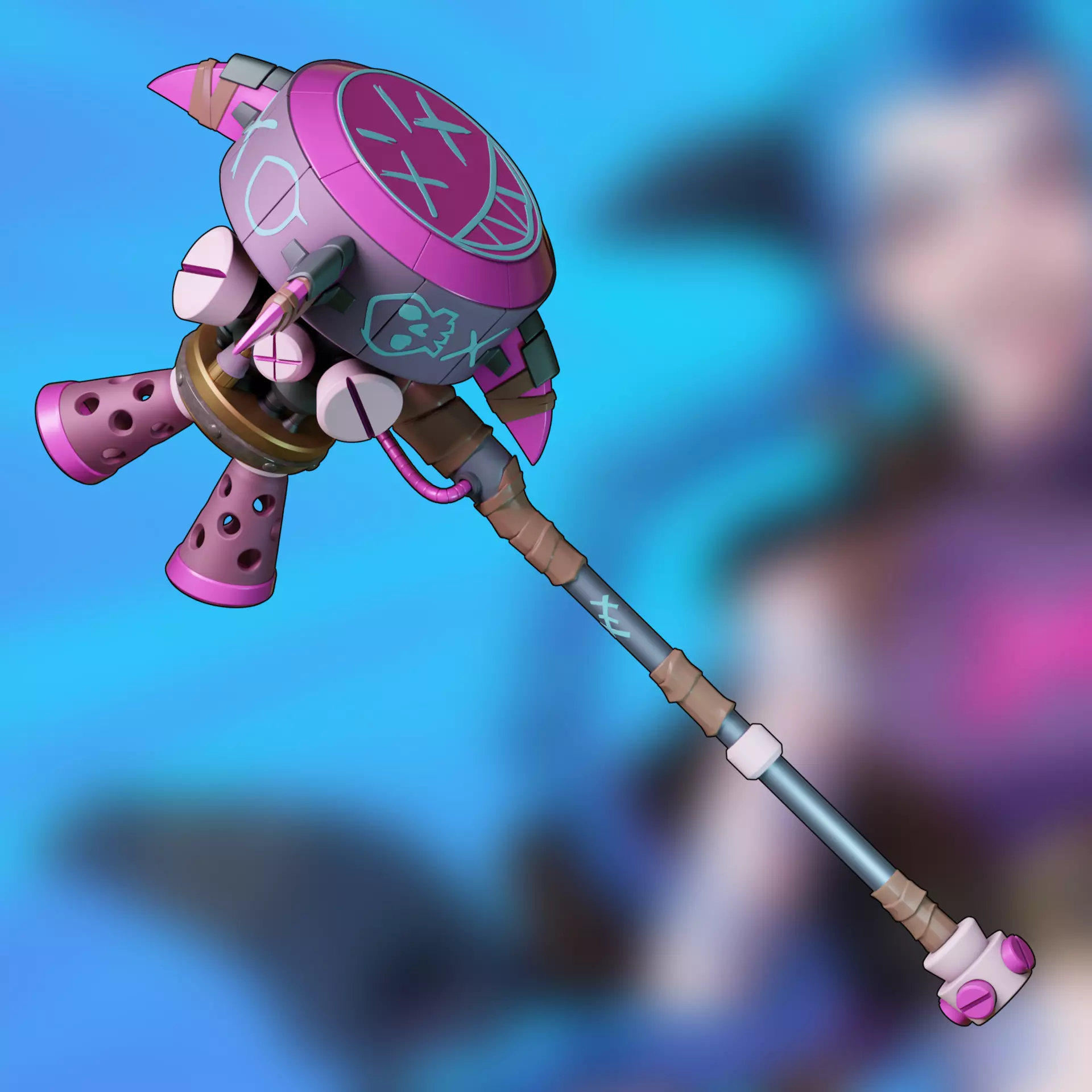 Jinx 2xko hammer cosplay 3D print model