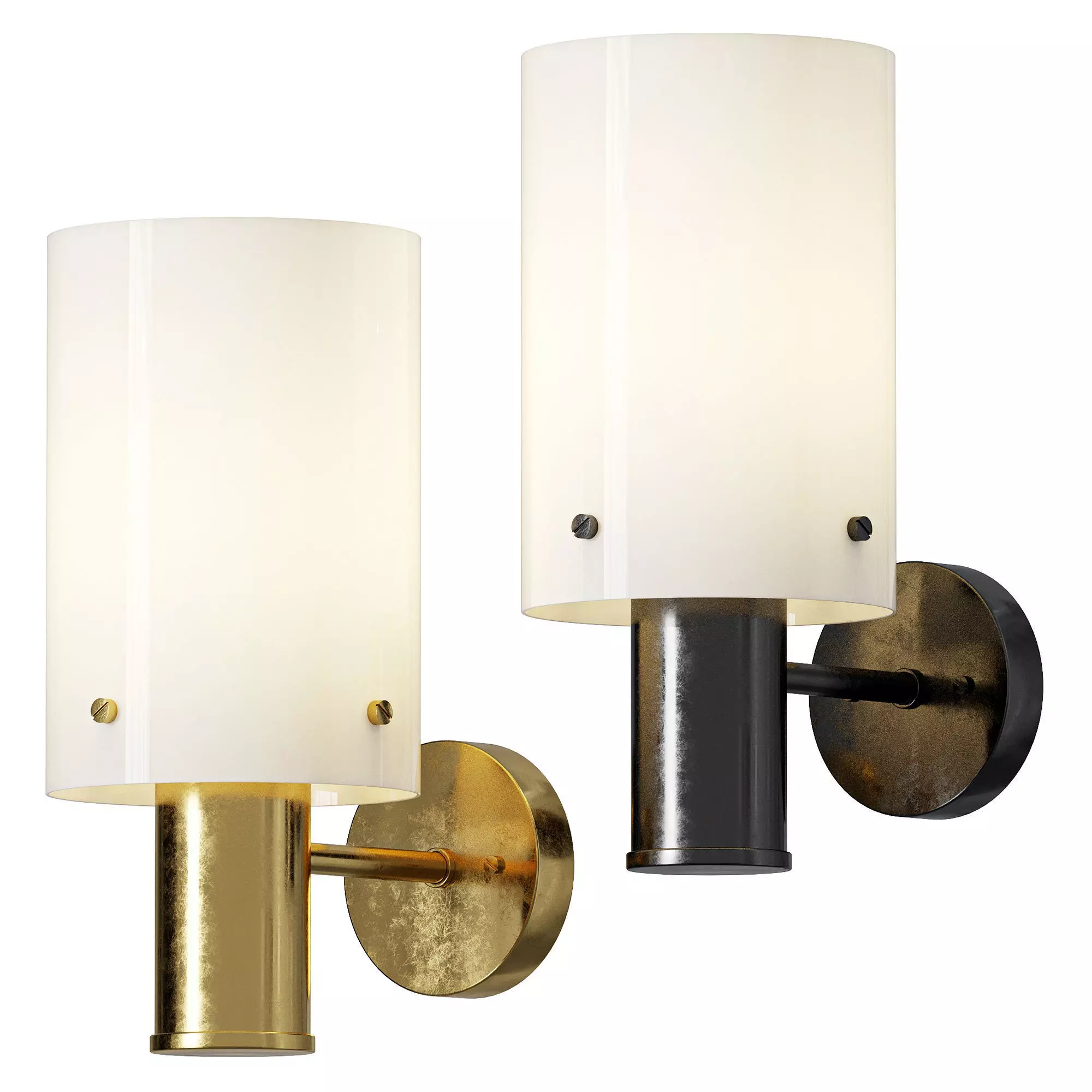 Swedish Brass Acrylic Wall Light 1960s 3D model