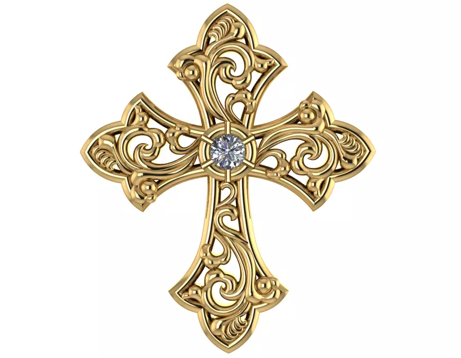 Baroque Style Cross 3D print model