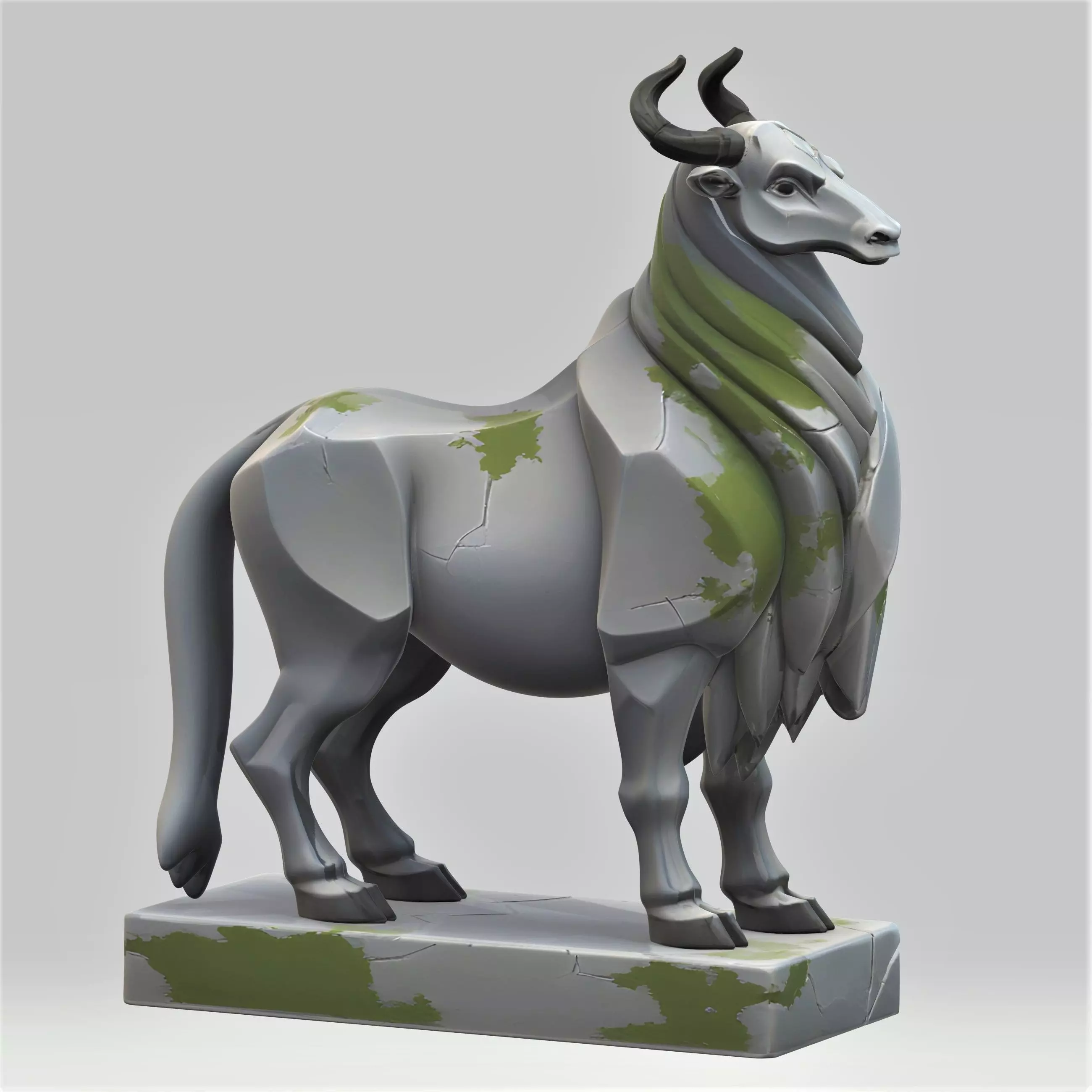 mountain goat stone art 3D print model