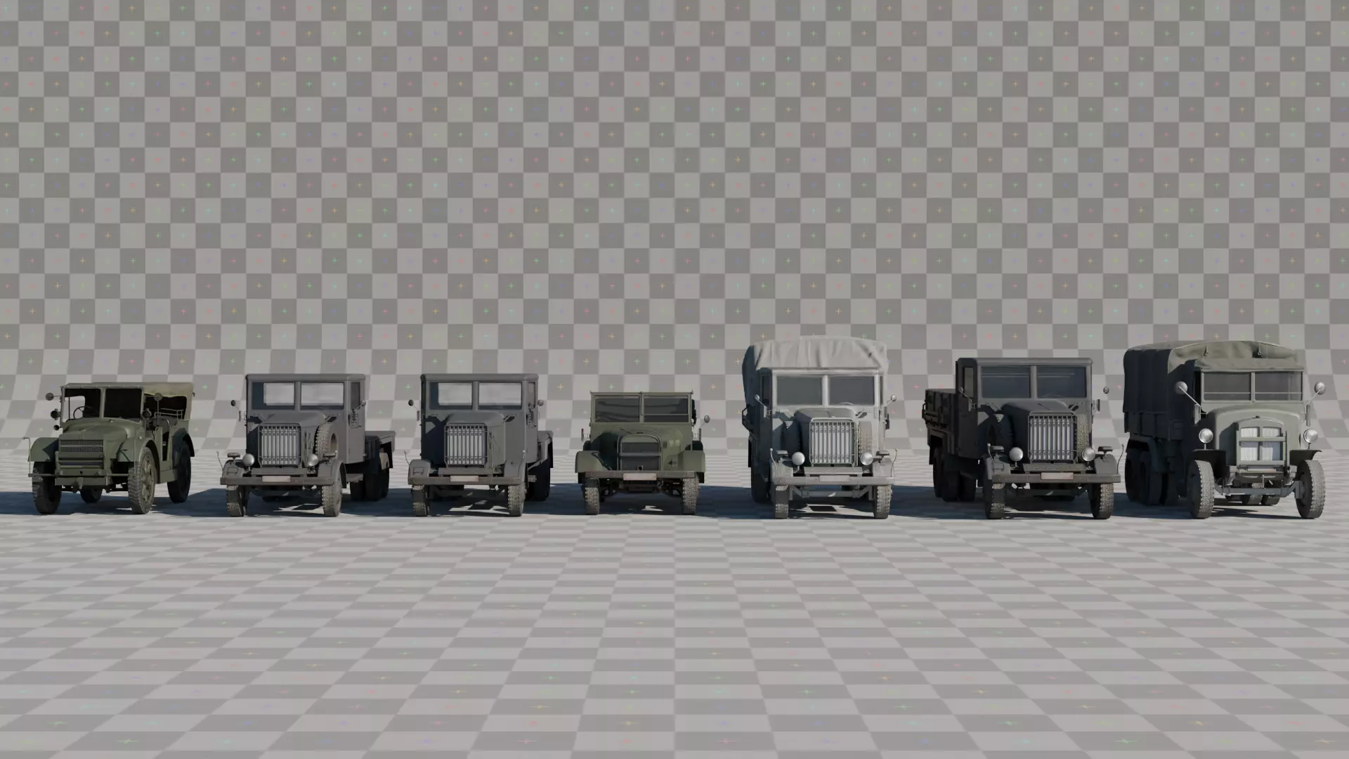 WW2 Vehicles Asset Pack - High Definition 3D Car Bundle Low-poly 3D model