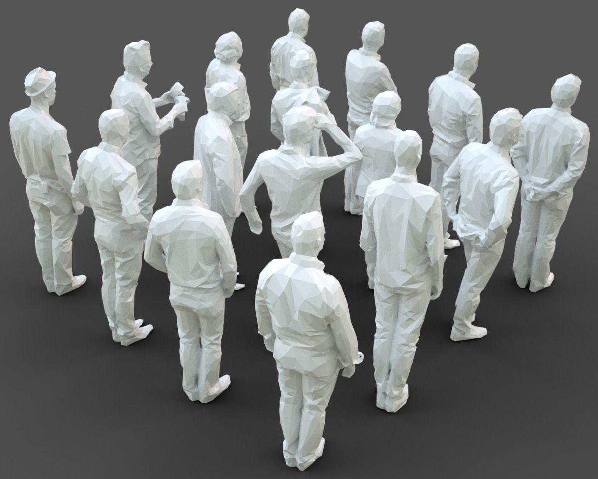 3D model Stylized Human Statues Pack VR / AR / low-poly | CGTrader