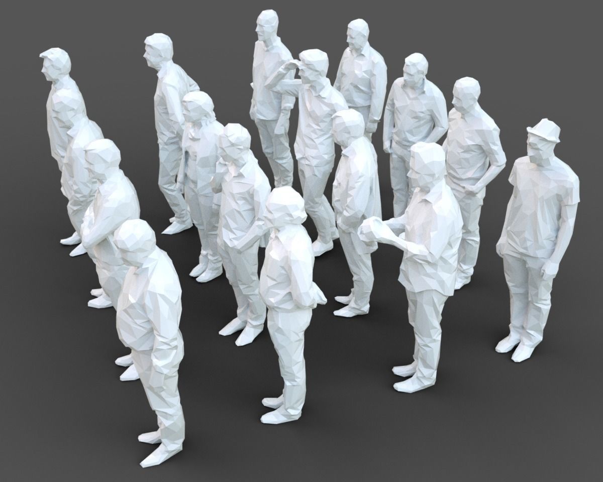3D model Stylized Human Statues Pack VR / AR / low-poly | CGTrader
