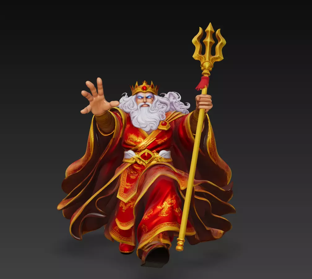 Stylized Mythological King God Character 3D Model 3D print model