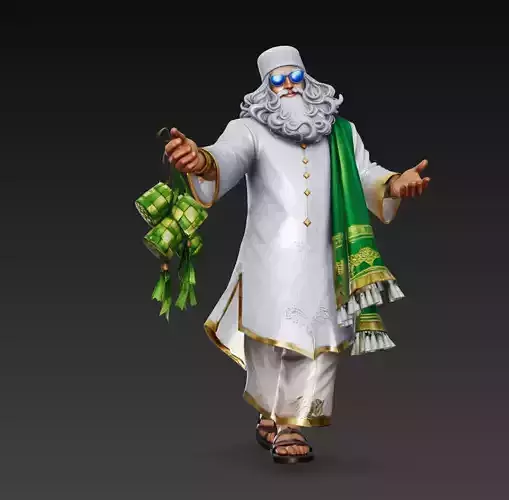 Stylized Traditional Festive Character 3D Model
