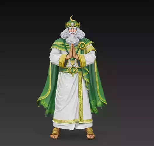 Stylized Religious Priest Character 3D Model