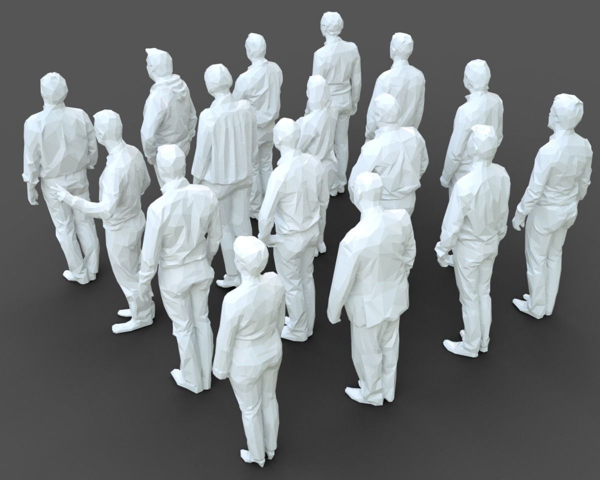 3D model 16 Stylized Human Statues Pack V4 VR / AR / low-poly | CGTrader