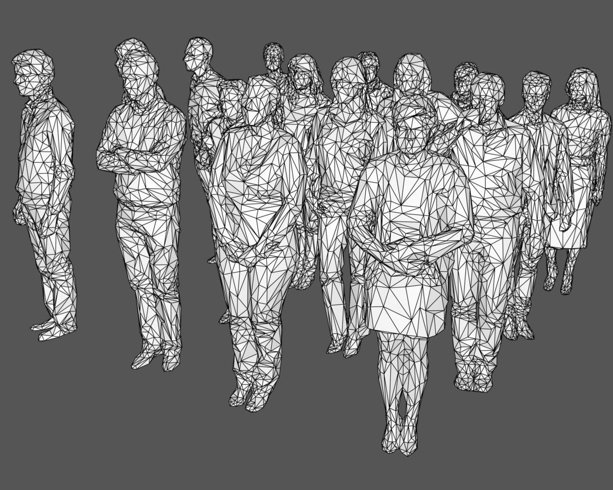 3D model 16 Stylized Human Statues Pack V5 VR / AR / low-poly | CGTrader