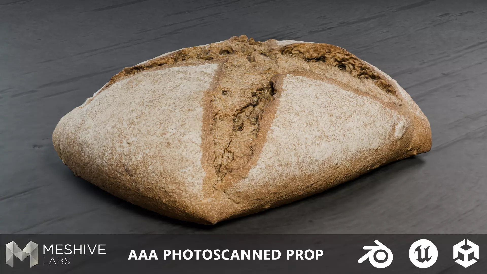 Artisan Rye Bread -PBR Free low-poly 3D model
