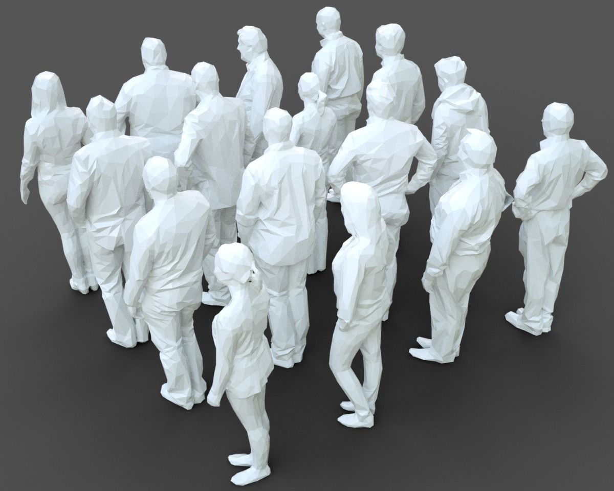 3D model 16 Stylized Human Statues Pack V7 VR / AR / low-poly | CGTrader