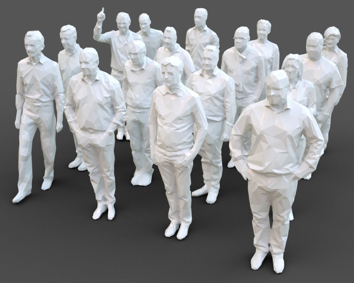 3D model 192 Stylized Human Statues Collection VR / AR / low-poly ...