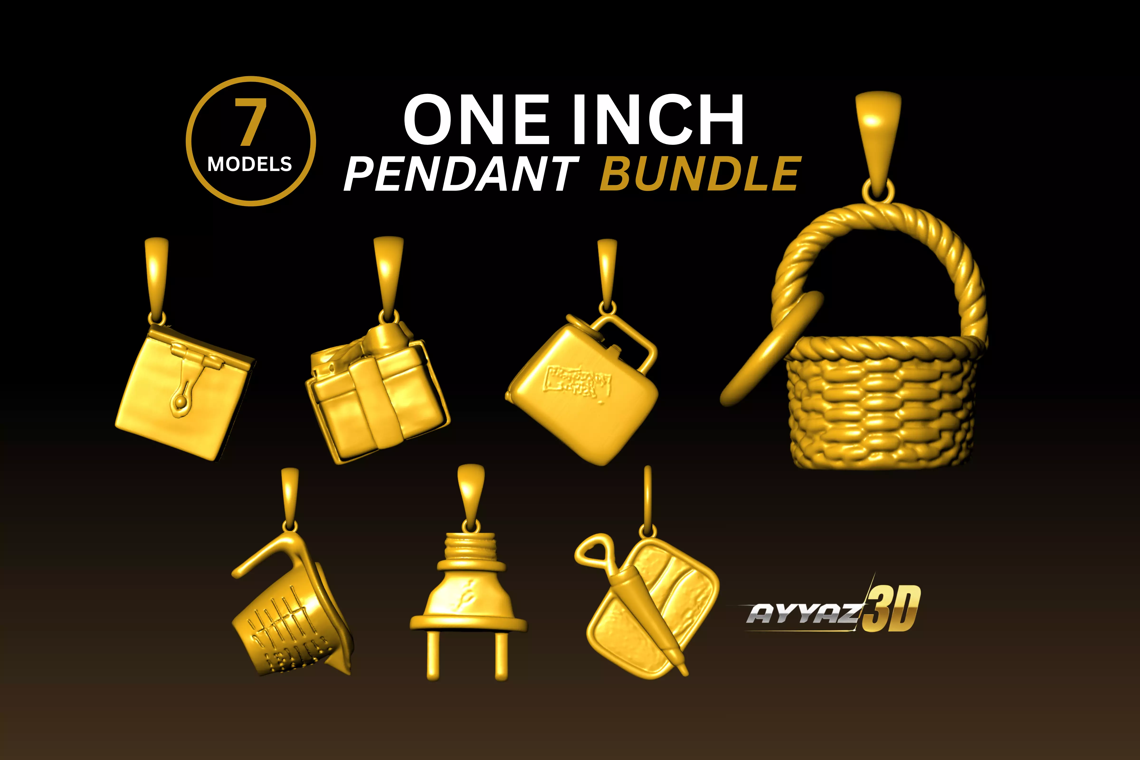 Cooking Baking Pendant STL Bundle - Kitchen Tool Charms Pack 3D print model