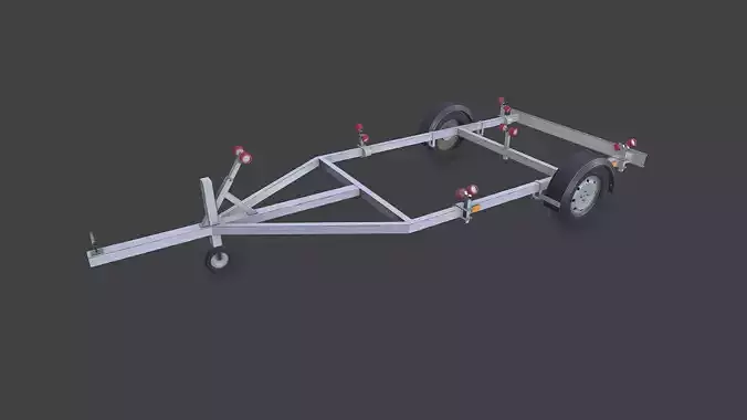 Boat Trailer Low-poly PBR Low-poly 3D model 2