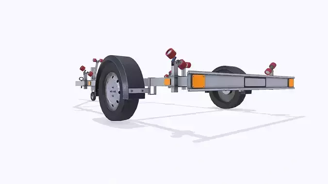Boat Trailer Low-poly PBR Low-poly 3D model 6