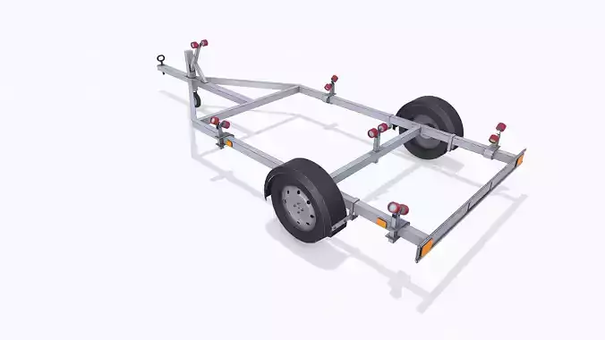 Boat Trailer Low-poly PBR Low-poly 3D model 5