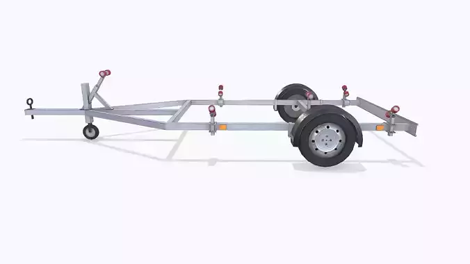 Boat Trailer Low-poly PBR Low-poly 3D model 4