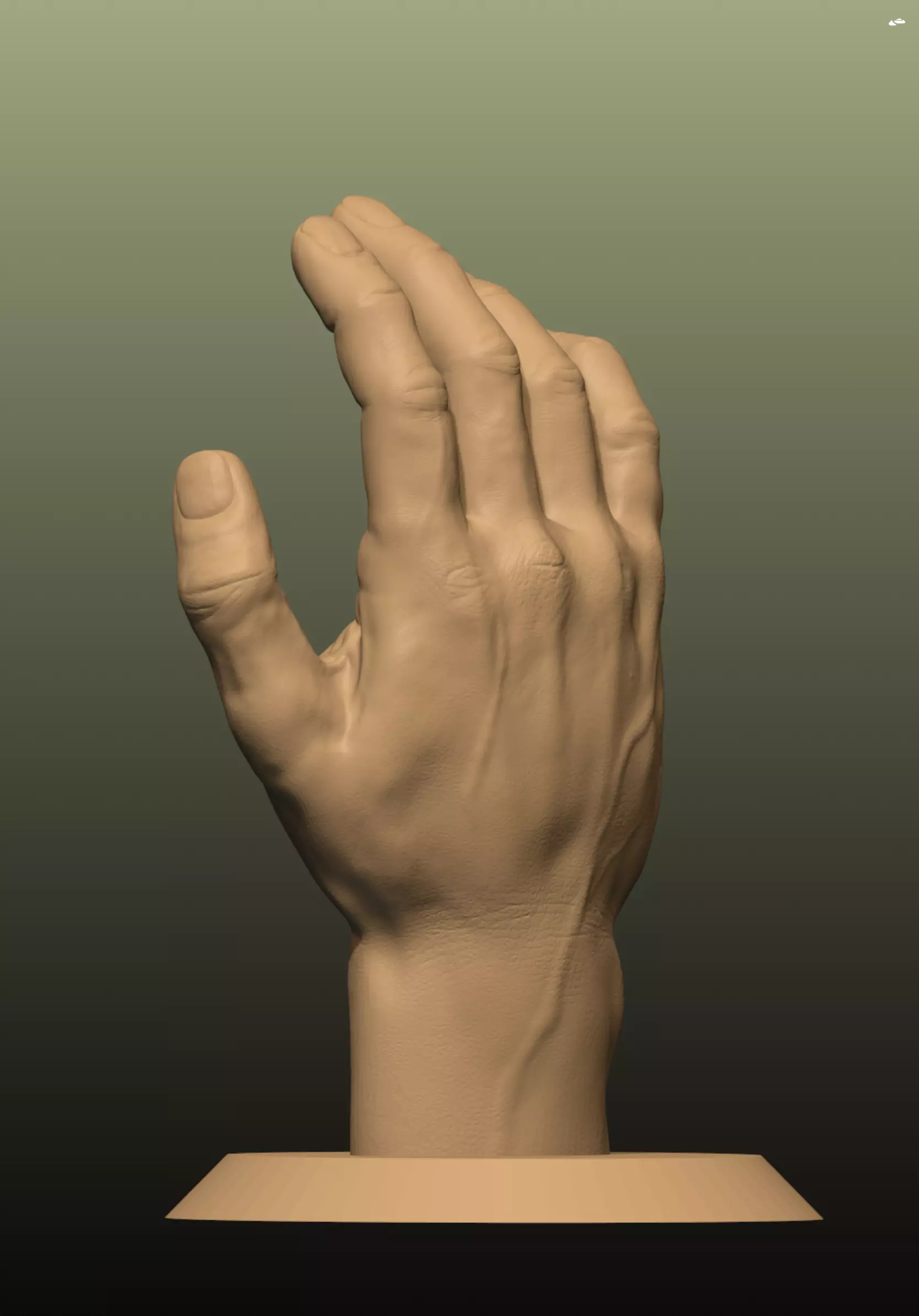 brush hand 3D print model