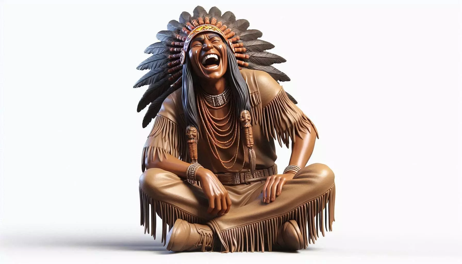 Laughing Apache Man 3D Model 3D print model