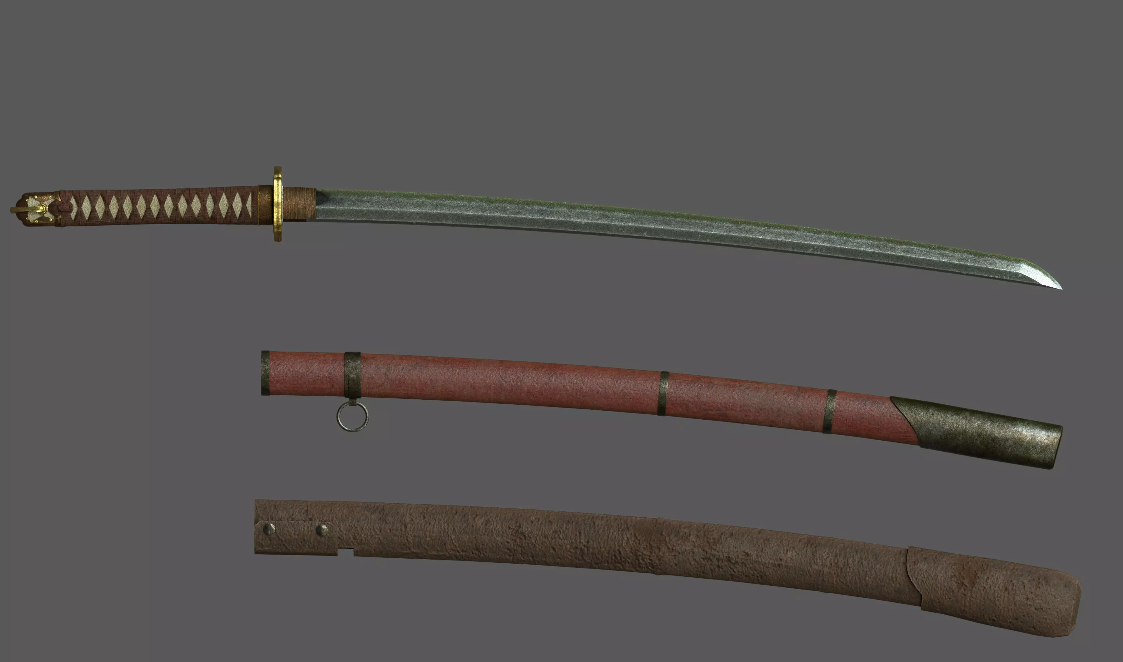 WW2 - Japanese Army Type98 GUNTO - Katana 3D model_0