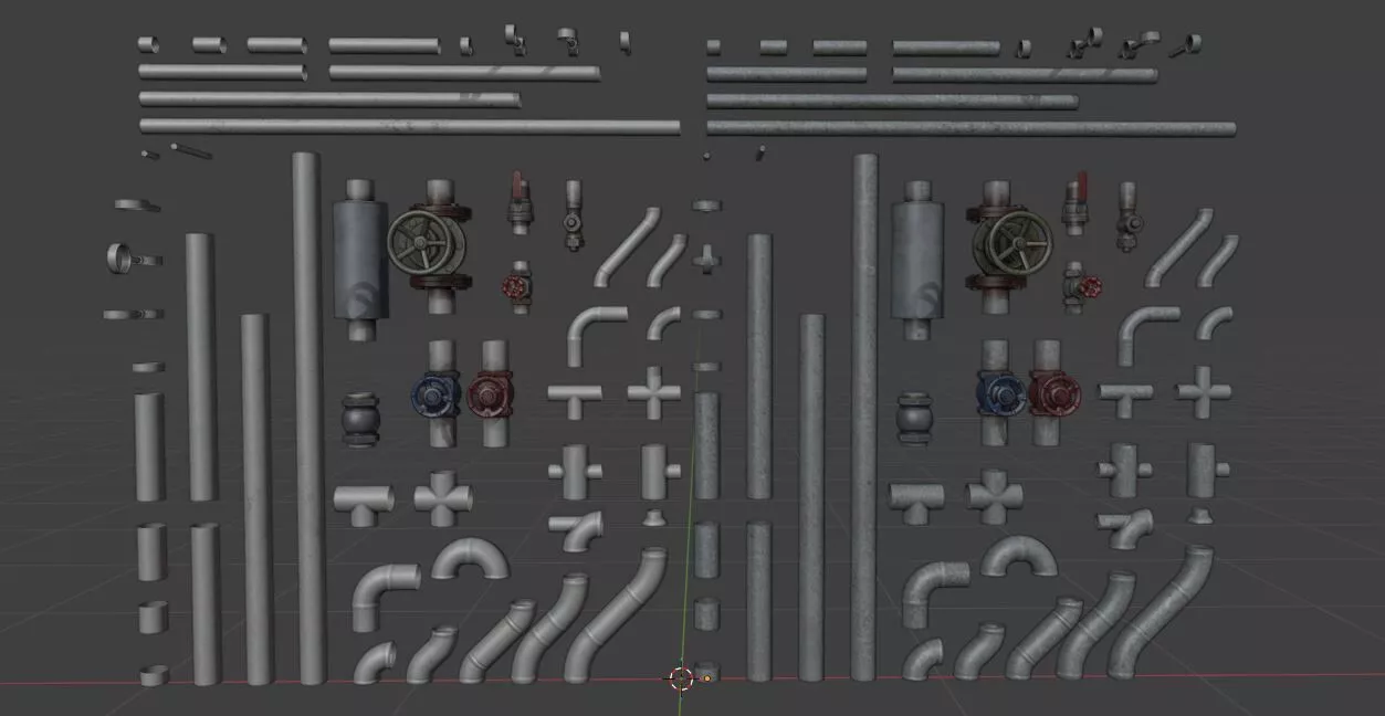 Industrial Pipe Kitbash Pack Low-poly 3D model