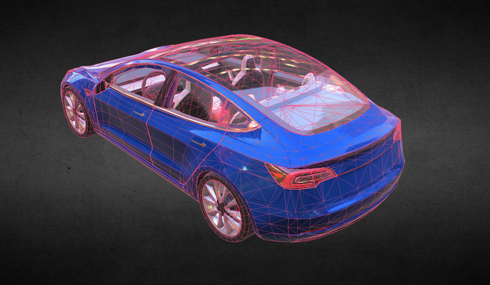 Tesla Model 3 s car Low-poly 3D model_3